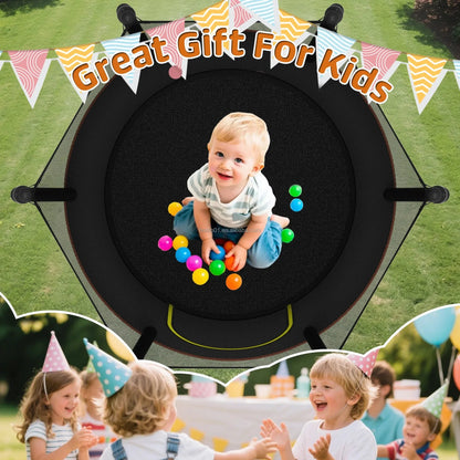 Zoshine CE Certified 60'' Steel Frame Kids Trampoline with Safety Net for Girl Indoor Outdoor Use