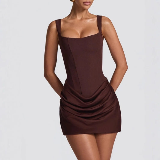 New Women's Sleeveless Hip Hugging Spicy Girl Tie up Short Skirt Source Wholesale