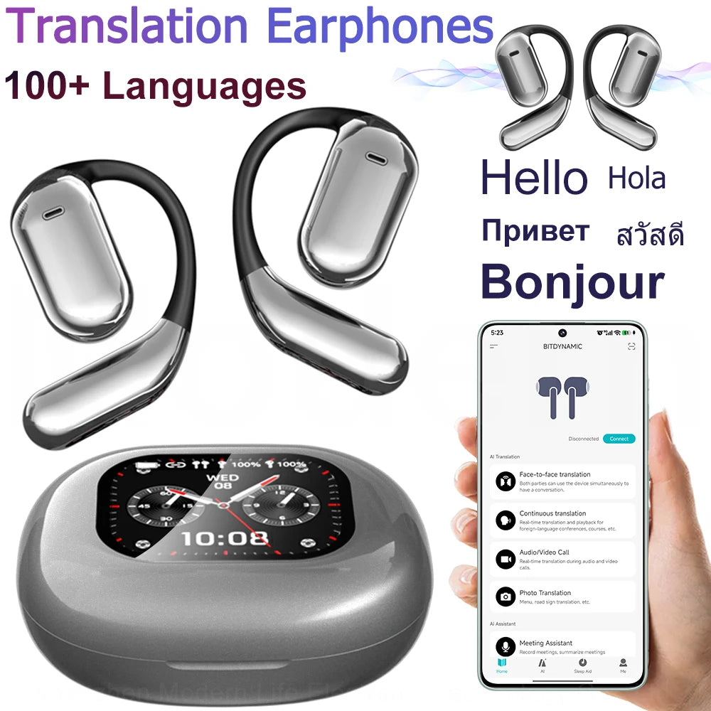 YYK-Q16 Pro AI Smart Translation Earphones Supports Video Translation and Audio-to-text Conversion (Permanent Free Translation)