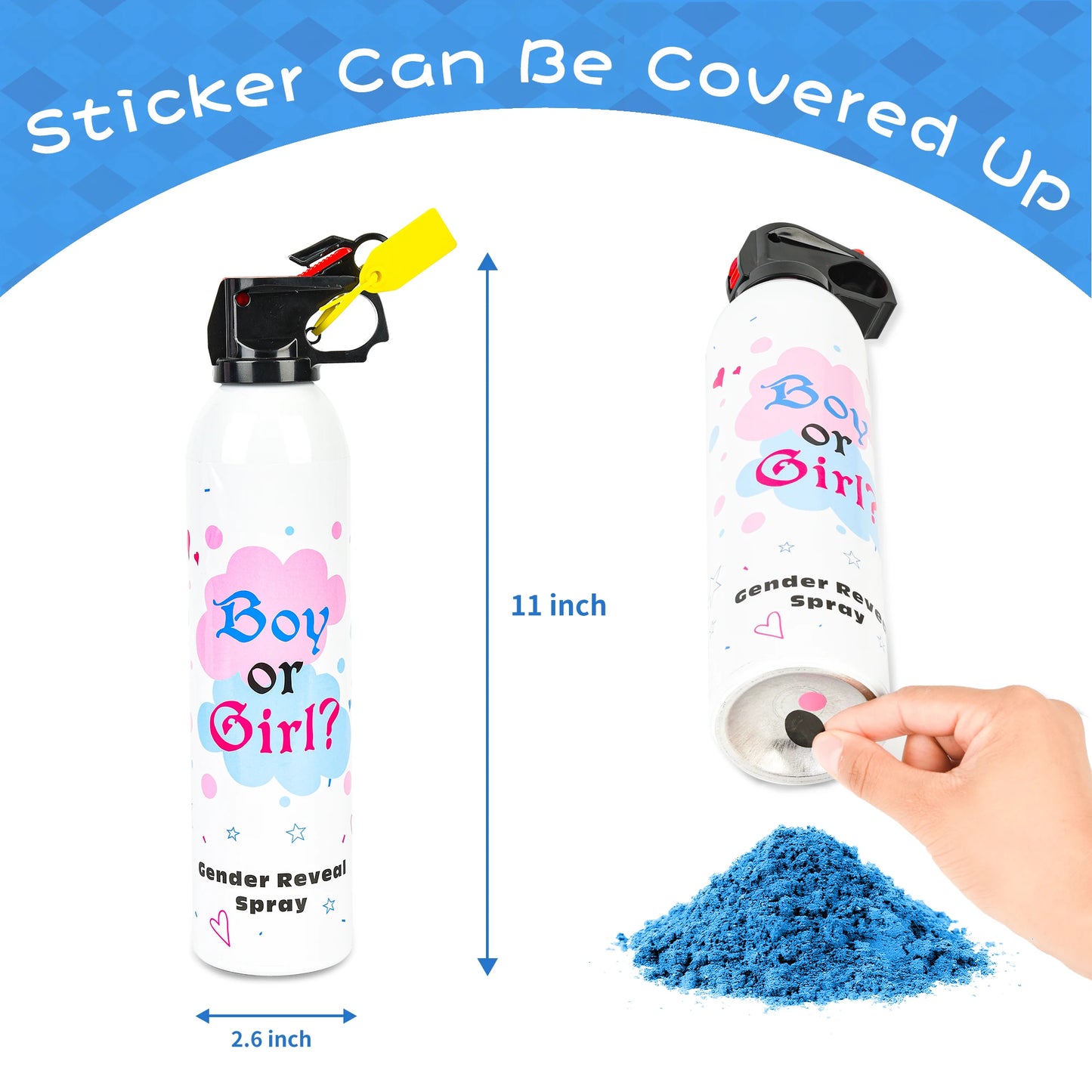 2 Pack Gender Reveal Fire Extinguisher Large Size Gender Reveal Party Spray Boy or Girl Party Supplies