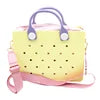 Custom Logo EVA Tote Bag Waterproof Washable Beach Bag for Women Wholesale Large Rubber Handbag with Holes DIY Charms Ready