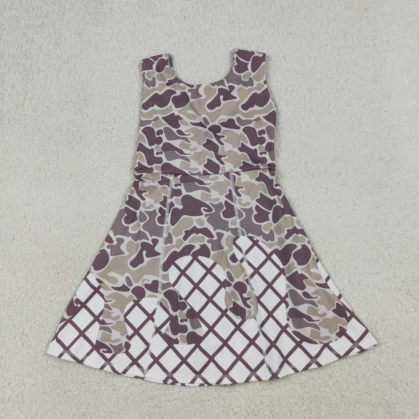 USA Warehouse Baby Girl Southern Grey Camo Drip Team Yoga Active Short Wholesale Boutique Knee Length Dress Ready to Ship No moq