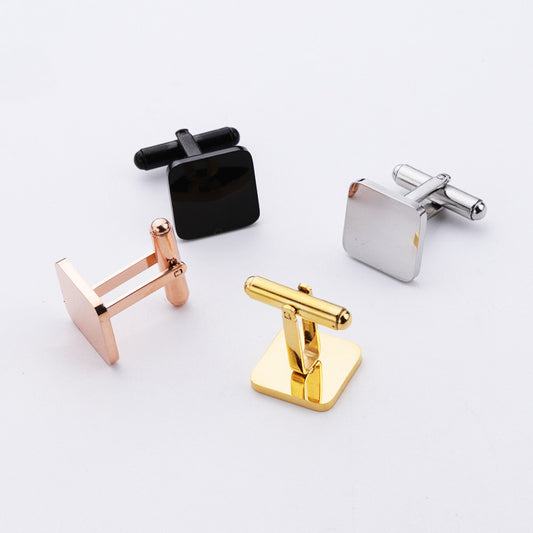 European and American Hot-Selling French-Style Stainless Steel Suit Cufflinks DIY Square Customizable Engraving Cufflinks Jewelry Accessories