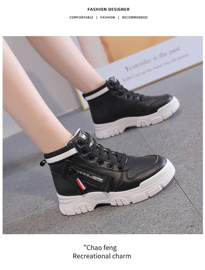 High-Top White Sneakers for Women 2026 Autumn Trendy Shoes Student Korean Style Versatile New Sneakers Sports Shoes Women's Shoes Qr522