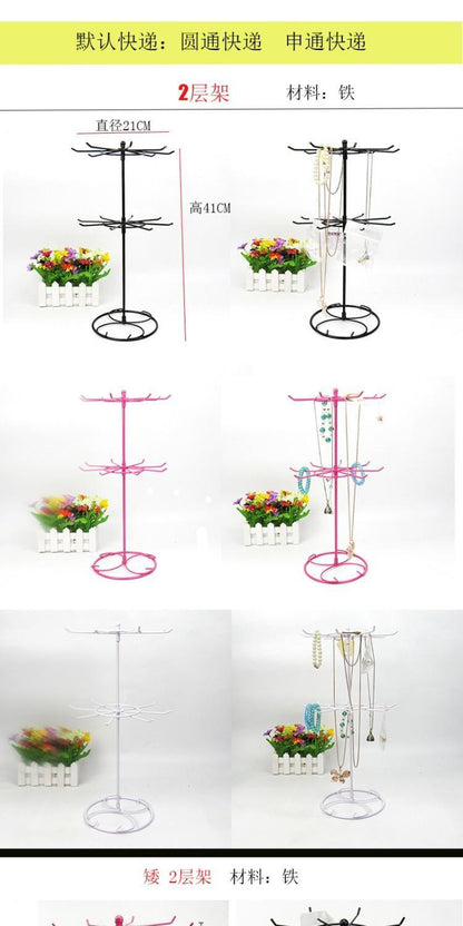 Rotating Jewelry Hanger Night Market Stall Commodity Necklace Bracelet Lipstick Display Rack Shelf Jewelry Rack Storage Rack