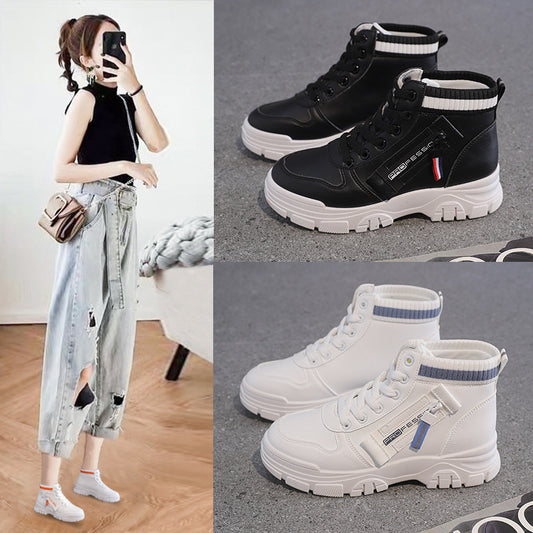 High-Top White Sneakers for Women 2026 Autumn Trendy Shoes Student Korean Style Versatile New Sneakers Sports Shoes Women's Shoes Qr522