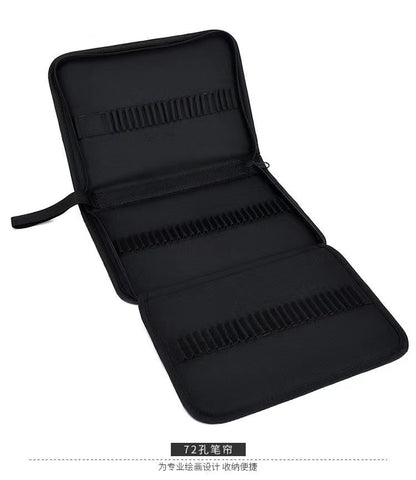 Art Sketch Pen Bag 36/48/72/120 Holes Foldable Zipper Style Pen Roll Colored Pencil Storage Bag Manufacturer Supply