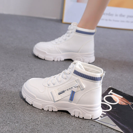 High-Top White Sneakers for Women 2026 Autumn Trendy Shoes Student Korean Style Versatile New Sneakers Sports Shoes Women's Shoes Qr522