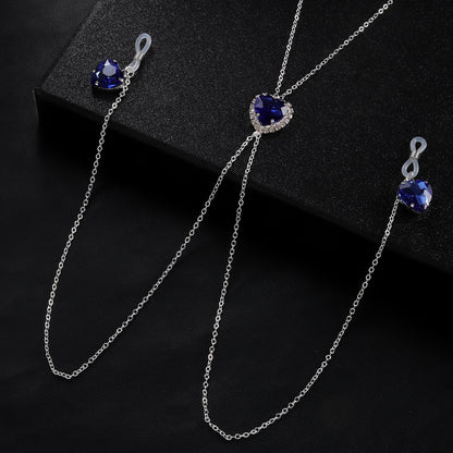 Cross-Border New Heart Crystal Pendant Nipple Chain Chest Chain European and American Sexy Nipple Clamp Body Chain Female Body Chain