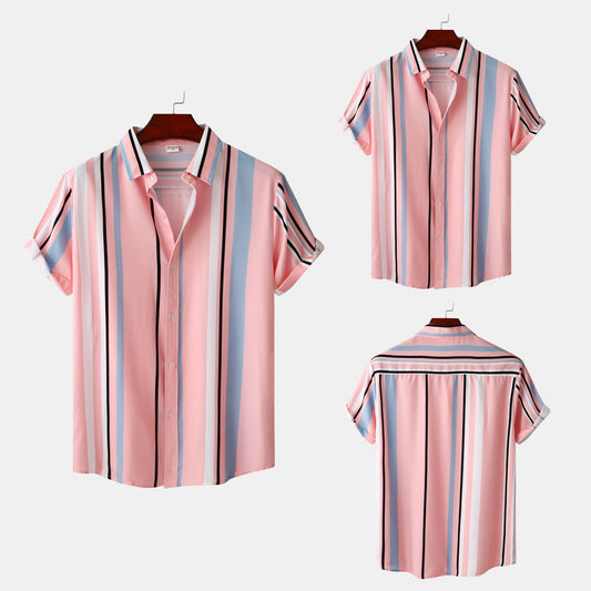 Cross-border AliExpress Amazon foreign trade floral popular men's long short sleeve casual plus size shirt wholesale Men's