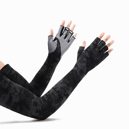 New Cycling Ice Sleeves Men's Ice-Sense High-Elastic Outdoor Cycling Sun Protection Sleeves Anti-Uv Ice Silk Summer Arm Guards