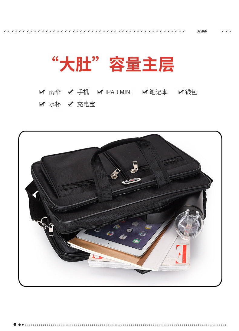 Manufacturer Wholesale Men's Large-Capacity Briefcase Business Trip Laptop Bag Portable Travel Bag Wear-Resistant Business Bag