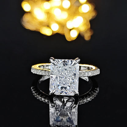 Amazon European and American Cross-border Ice Flower Cut Light Luxury Niche High-end Design Ring for Women Super Flash r7233