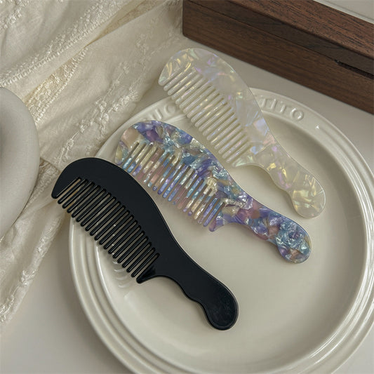Korean-style exquisite vintage acetate hair comb large wide tooth comb hair curling comb large tooth comb Internet celebrity style hair comb hair accessories for women