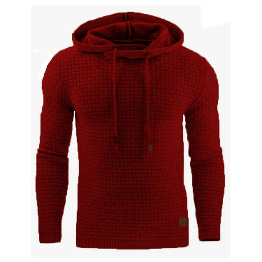 2018 autumn and winter new European and American men's jacquard sweater long sleeve hoodie warm color hooded sweatshirt jacket