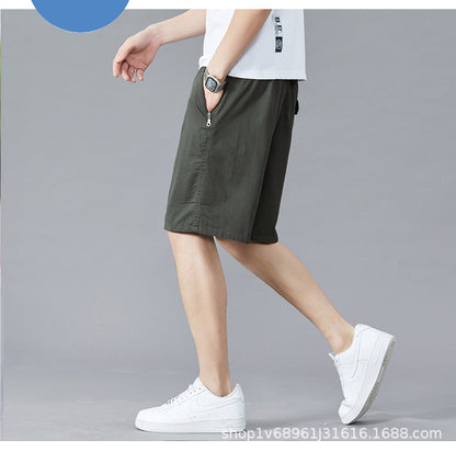 Zoruo childe summer dad summer shorts men's five-length pants cotton pants loose overalls big pants