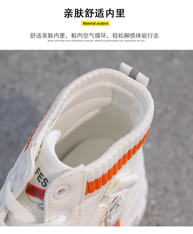 High-Top White Sneakers for Women 2026 Autumn Trendy Shoes Student Korean Style Versatile New Sneakers Sports Shoes Women's Shoes Qr522