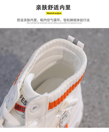 High-Top White Sneakers for Women 2026 Autumn Trendy Shoes Student Korean Style Versatile New Sneakers Sports Shoes Women's Shoes Qr522