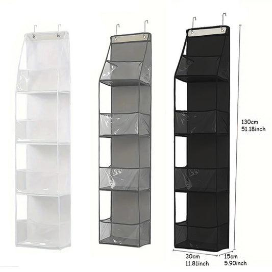 Wall-Mounted Storage Hanging Bag Behind the Door, Multi-Layered Dormitory Storage, Multifunctional Clothing and Toy Plastic Bag Storage Bag