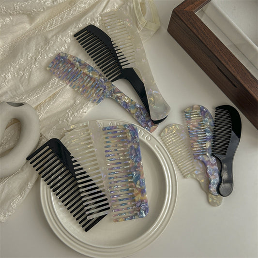 Korean-style exquisite vintage acetate hair comb large wide tooth comb hair curling comb large tooth comb Internet celebrity style hair comb hair accessories for women