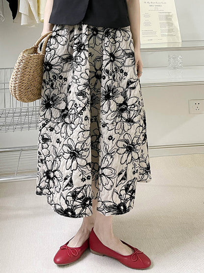 Ju Zhi 2026 Early Spring Velvet Skirt for Women, Heavy Craftsmanship, Niche Retro French High-Waisted Mid-Length A-Line Skirt 1572
