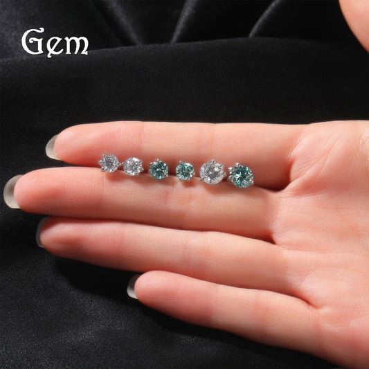 Light Luxury All-match S925 Silver Moissanite Dragon Claw Earrings for Men and Women with High-end Sense Instagram Style Fashionable Distinctive Earrings