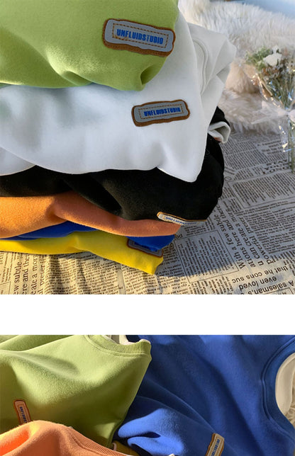 Green sweater men's and women's Hong Kong style spring and autumn top new oversize fake two-piece coat top couple wear lazy