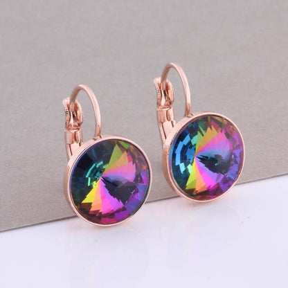 Cross-border Hot Selling 12mm Round Edge Color Earrings Jewelry Classic Earrings Women's Simple Fashion Elegant Commodities