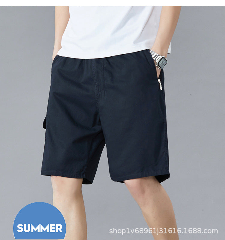 Zoruo childe summer dad summer shorts men's five-length pants cotton pants loose overalls big pants
