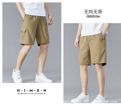 Zoruo childe summer dad summer shorts men's five-length pants cotton pants loose overalls big pants