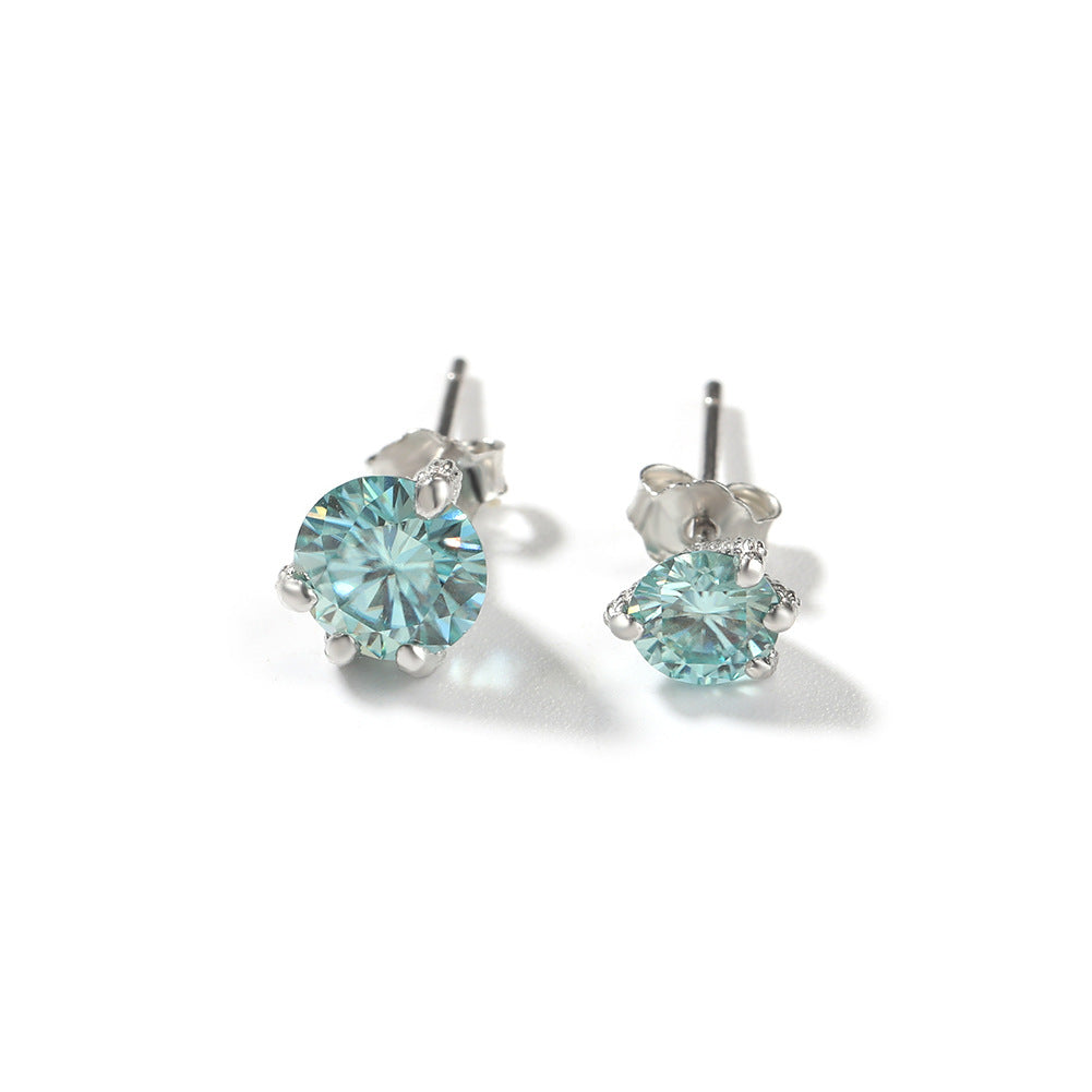 Light Luxury All-match S925 Silver Moissanite Dragon Claw Earrings for Men and Women with High-end Sense Instagram Style Fashionable Distinctive Earrings
