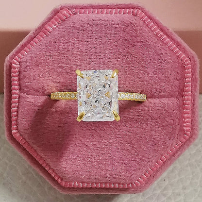 Amazon European and American Cross-border Ice Flower Cut Light Luxury Niche High-end Design Ring for Women Super Flash r7233