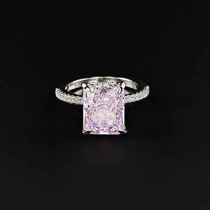Amazon European and American Cross-border Ice Flower Cut Light Luxury Niche High-end Design Ring for Women Super Flash r7233