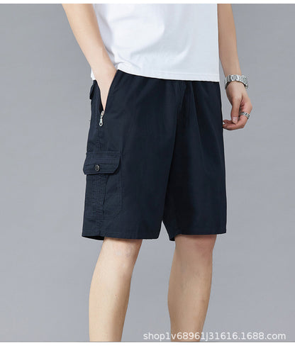 Zoruo childe summer dad summer shorts men's five-length pants cotton pants loose overalls big pants