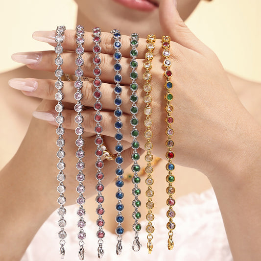 INS Internet Celebrity Bohemian Zircon Bracelet Simple Advanced Dopamine Necklace Advanced Temperament Jewelry suit