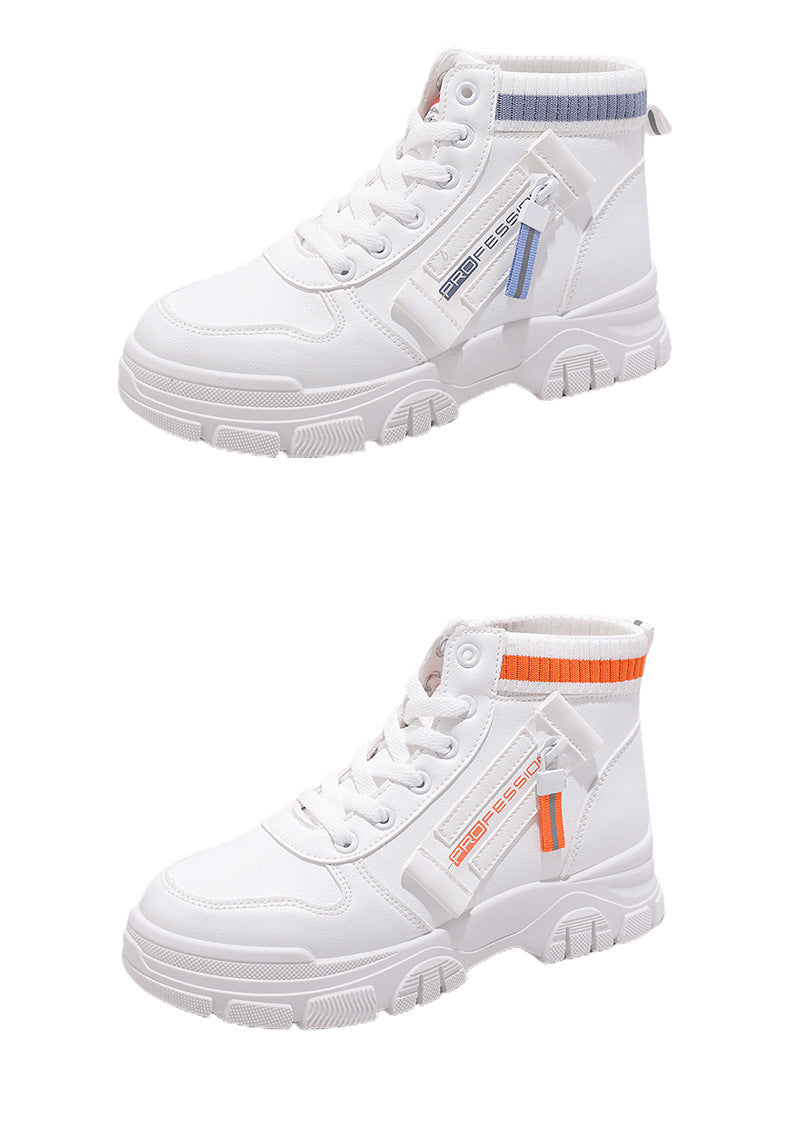 High-Top White Sneakers for Women 2026 Autumn Trendy Shoes Student Korean Style Versatile New Sneakers Sports Shoes Women's Shoes Qr522