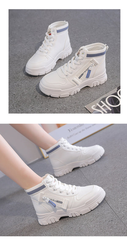 High-Top White Sneakers for Women 2026 Autumn Trendy Shoes Student Korean Style Versatile New Sneakers Sports Shoes Women's Shoes Qr522