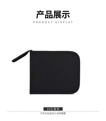 Art Sketch Pen Bag 36/48/72/120 Holes Foldable Zipper Style Pen Roll Colored Pencil Storage Bag Manufacturer Supply