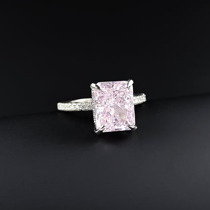 Amazon European and American Cross-border Ice Flower Cut Light Luxury Niche High-end Design Ring for Women Super Flash r7233