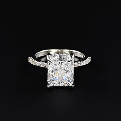Amazon European and American Cross-border Ice Flower Cut Light Luxury Niche High-end Design Ring for Women Super Flash r7233