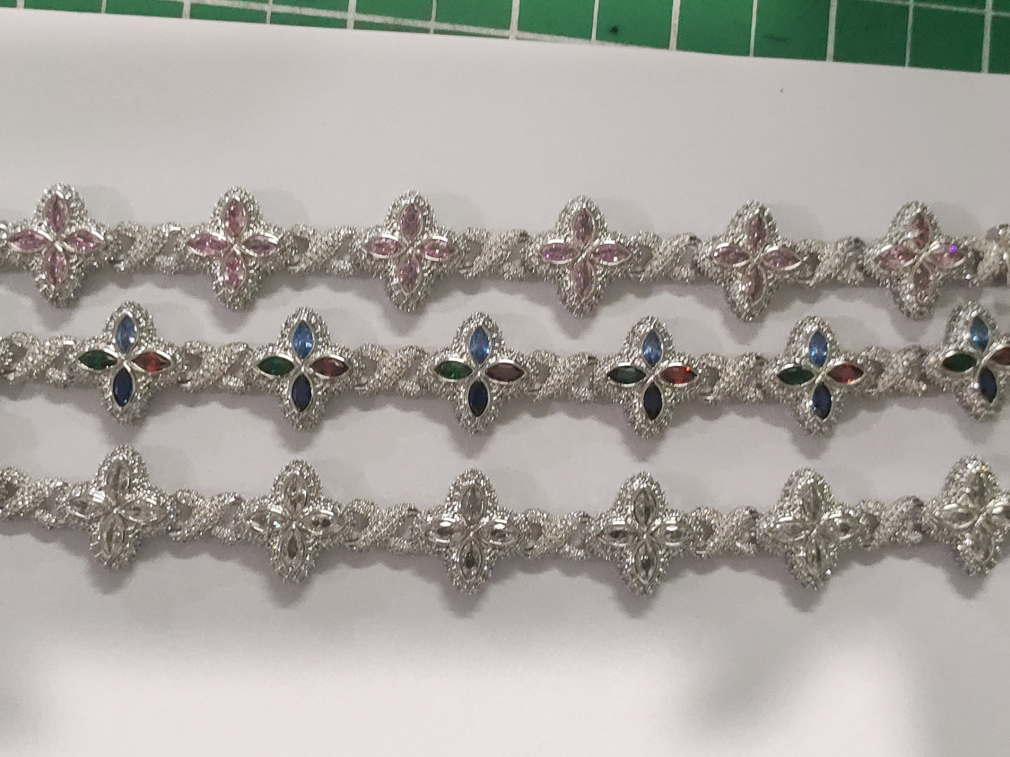 Hip-Hop Rap Chain Infinite Four-Leaf Clover Bracelet Fashionable Trendy Cool Handsome High-End 5A Zircon Colorful Necklace Jewelry