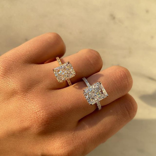 Amazon European and American Cross-border Ice Flower Cut Light Luxury Niche High-end Design Ring for Women Super Flash r7233