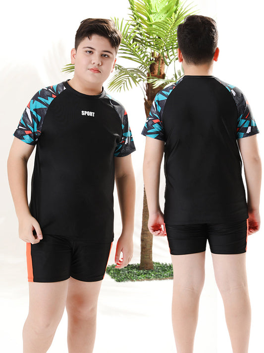 Children's Swimwear Boys' Swim Trunks 2026 New Model Kids' Swimwear for Older Children Youth Two-Piece Hot Spring Swimwear