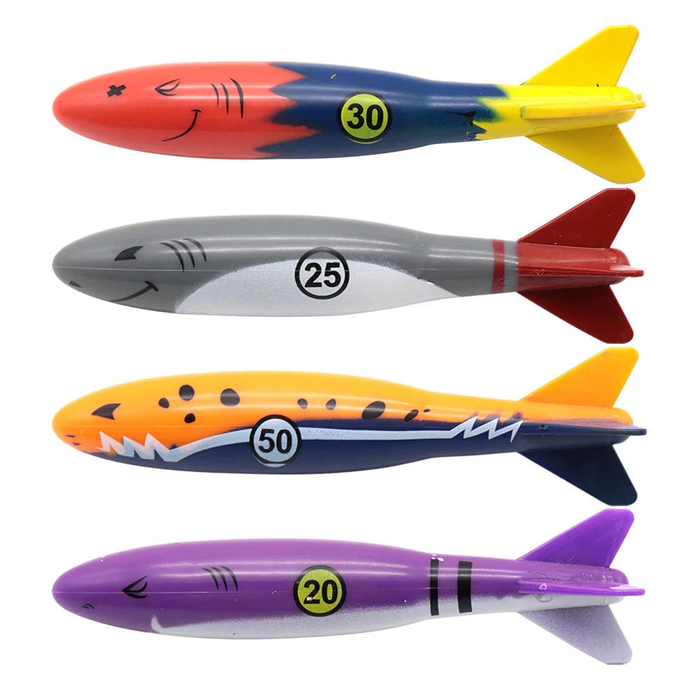 Children's Pool Diving Toy Submersible Torpedo Treasure Hunt Water Toy Swimming Training Tool Summer Outdoor water Gift Set #1