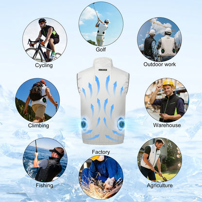 Summer Cool Vest Wearable Cooling Fan Vest Air-conditioned Clothes USB Cooling For Outdoor Work Fishing Vest Camping Clothing