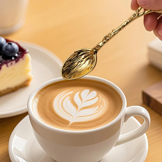 Creative Retro Hotel Family Dessert Coffee Spoon Ice Cream Tools Creative Royal Style Flatware Metal Spoon Kitchen Accessories