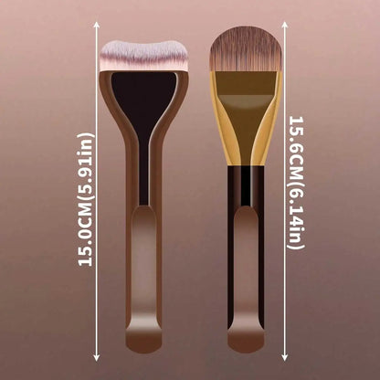 MAANGE 2pcs Foundation Makeup Brushes Set Ultra Thin Top Mask Brush For Liquid Cream Cosmetics Blending Beauty Tool Premium Gift