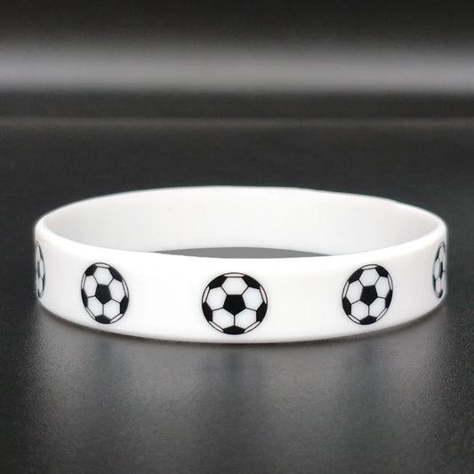 2pcs Printing Sports Soccer Silicone Bracelets  Euro 2024 Elastic Souvenir Sports Theme Bracelet Hand Circle