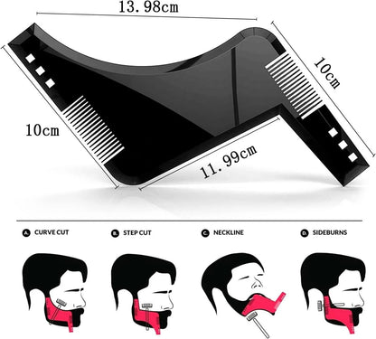 Beard Comb Sideburns Styling Comb Ribbon Brush Trimming Template Beard Styling Comb Makeup Comb Use With Beard Trimmer Or Razor