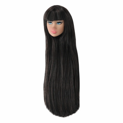 European Face Doll Head Long Hair White Normal Tan Skin Practice Makeup Head Fashion Doll Head for 11.5 Inch BJD Doll Body